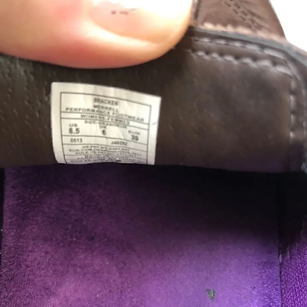 Merrell brown leather slip on clogs - Picture 7 of 8